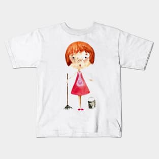 Cleaning woman Kids T-Shirt